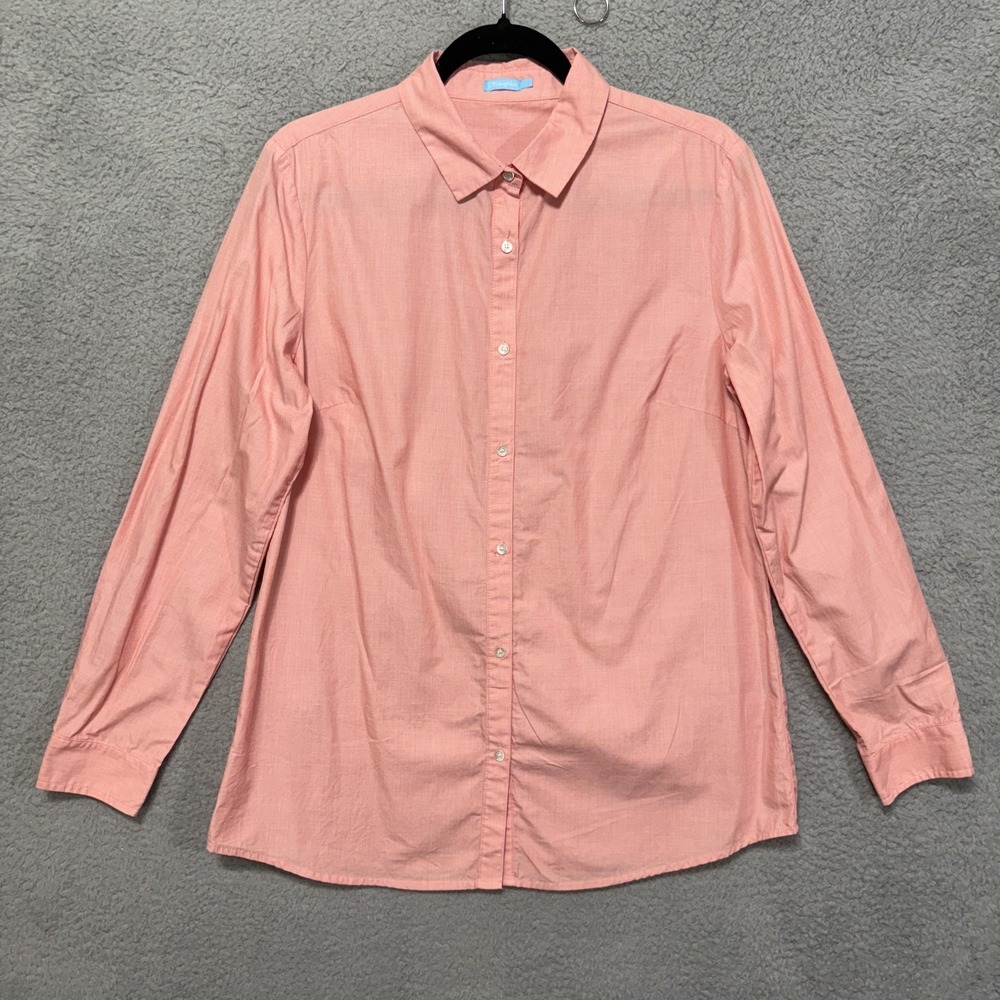 J McLaughlin Shirt Womens Long Sleeve Red/Pink-? Button Up Size Large